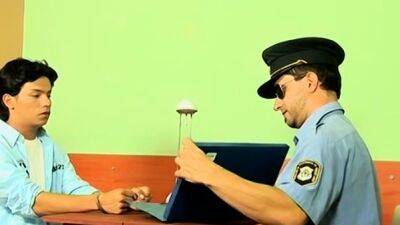 Uniformed gay policeman fucked by adorable Latino twink - drtuber.com