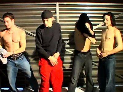 Gay man piss first time Garage Piss Orgy For Justin - drtuber.com